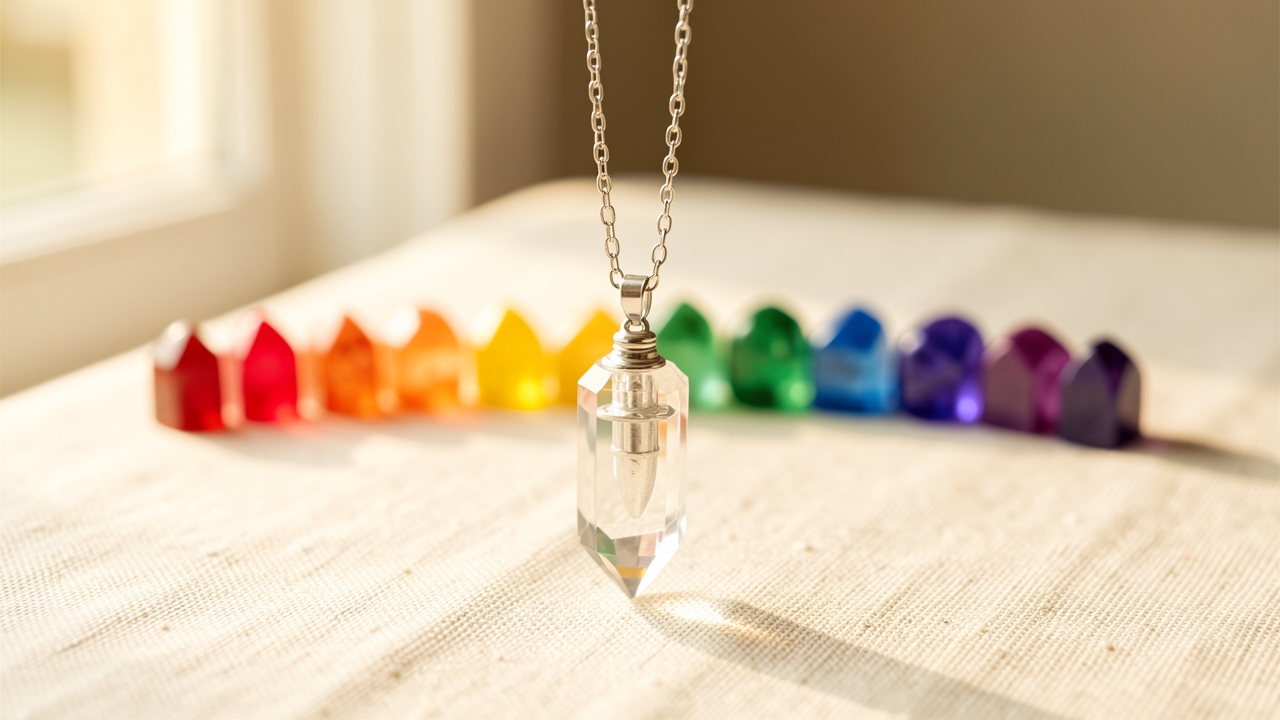 Péndulo de cristal sobre los chakras: lectura energética en el estudio holístico de Arabian Ranches